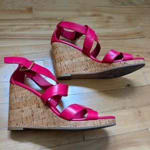 Cole Haan pink wedges leather